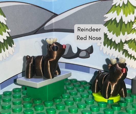 Holiday Friends - Reindeer with Red Nose - Dark Brown