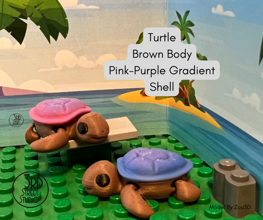 Turtle - Brown Body Purple - Pink Shell