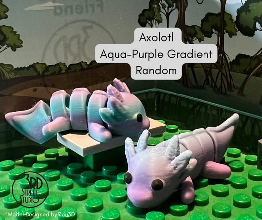 Axolotl - Aqua Purple Gradient